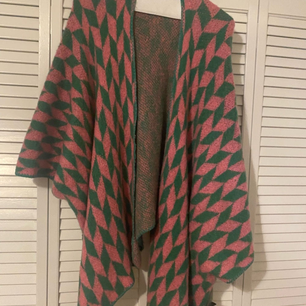 Geometric Pink and Green Women's Sweater